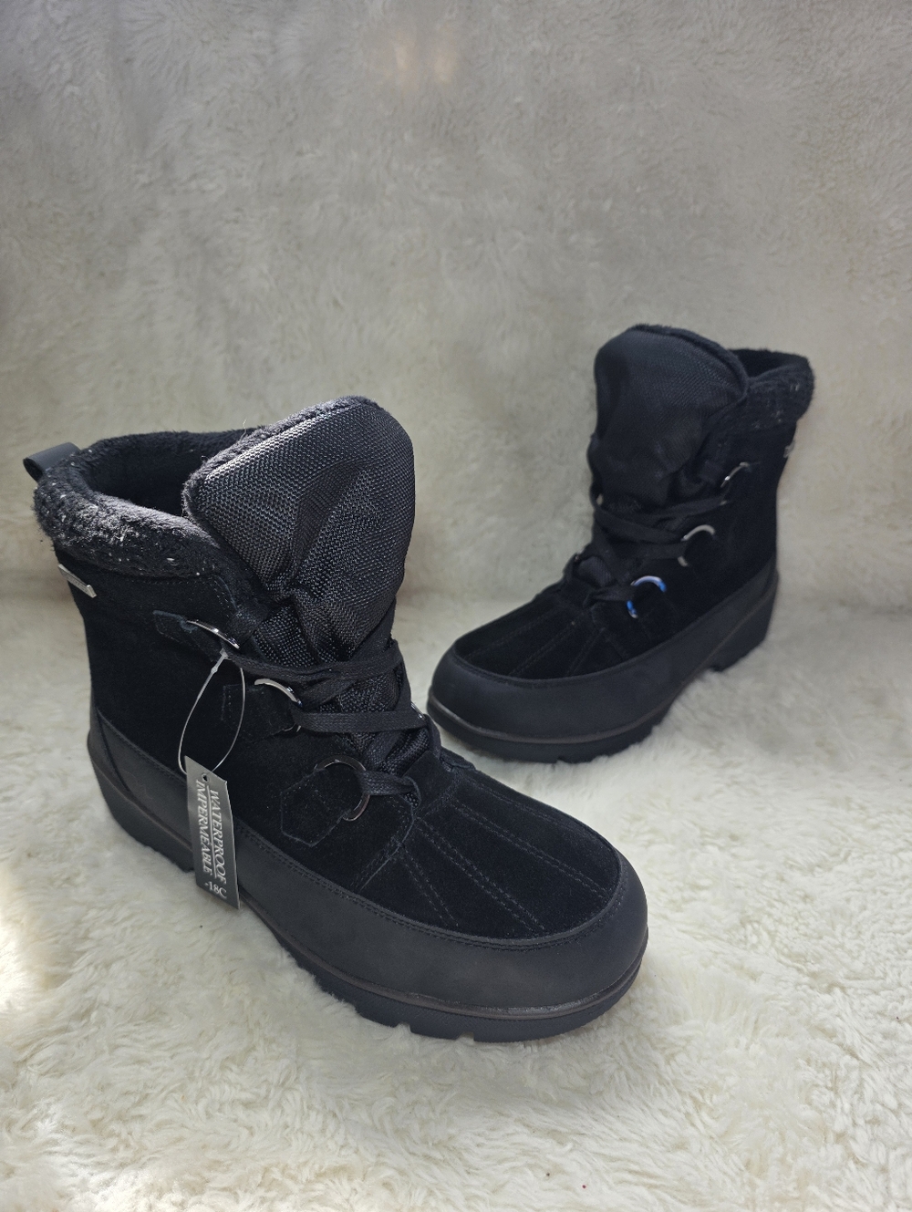 London Fog Taylor Waterproof Winter Snow Duck Ankle Boots Black Women's 9M NWT